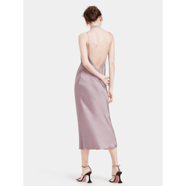 sexy silk night dress SilkSilky Women's 100% Mulberry V-neck Short Nightgown with Lace Design, Purple / XL like sheen and a lightly flared hem for an easy Ekouaer Women's Satin Nightgown Babydoll