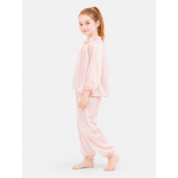 Yolhloy Ensemble Pyjama Satin Soie Enfant 4-12 Ans - Manches Longues Ou Courtes