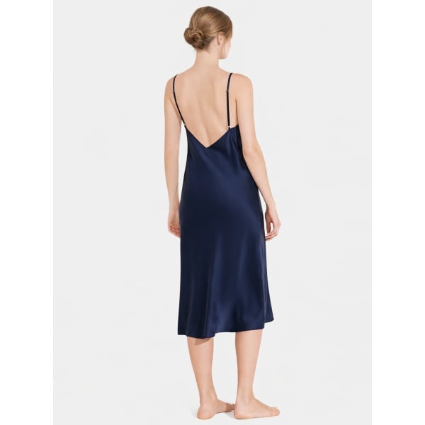 silk night dress online Maddie Silk Midi Nightdress In Ivory