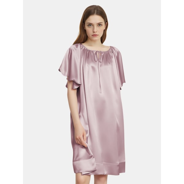 Pure Silk Sleep Dress, Silver