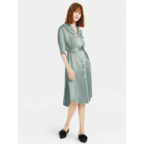silk lounge dress Women's Satin Spaghetti Strap Midi Slip Dress Luxurious V-Neck Sleep & Lounge Dress with Adjustable Straps