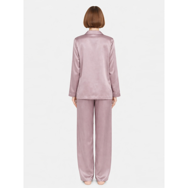 Dusty Lilac Classic Silk Pajama Set for Sale | ElleSilk