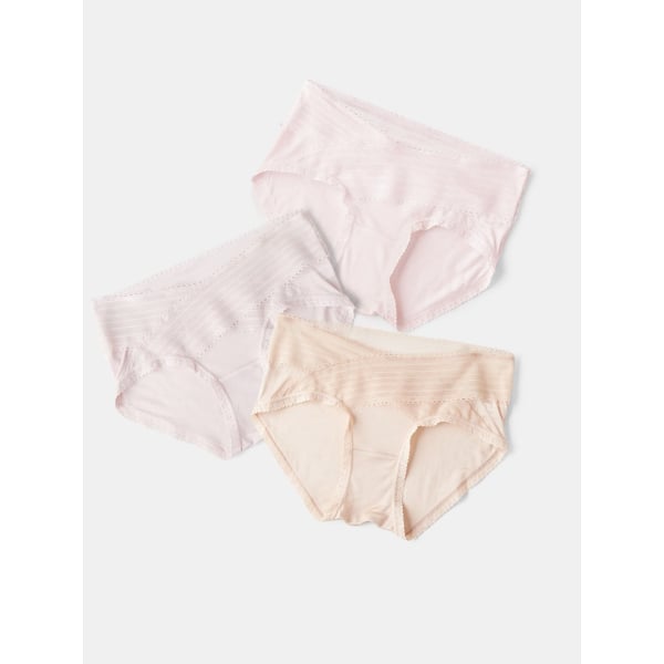 3-Pack High-Cut Silk Brief Panties for Women