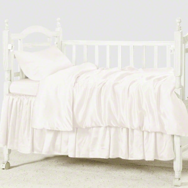 Ivory 100 Silk Crib Bedding Set Cot, Coordinating Crib And Twin Bedding