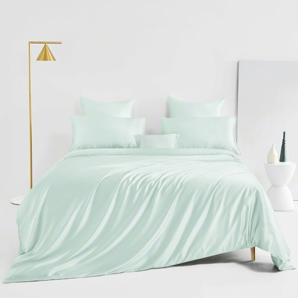 Silk Bed Linens Pure Sheet Set, White Silk Single Duvet Cover