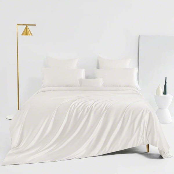 White Pure Silk Bed Linen Sets, 25 Momme
