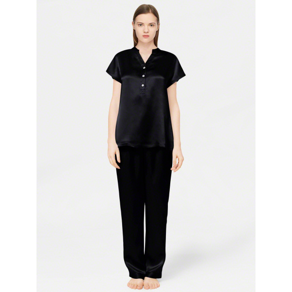 Short Sleeves Silk Pyjamas for Lounging