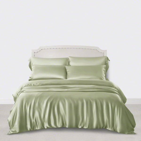 Sage Green Silk Bed Linen High Quality, Green Bedding King Size