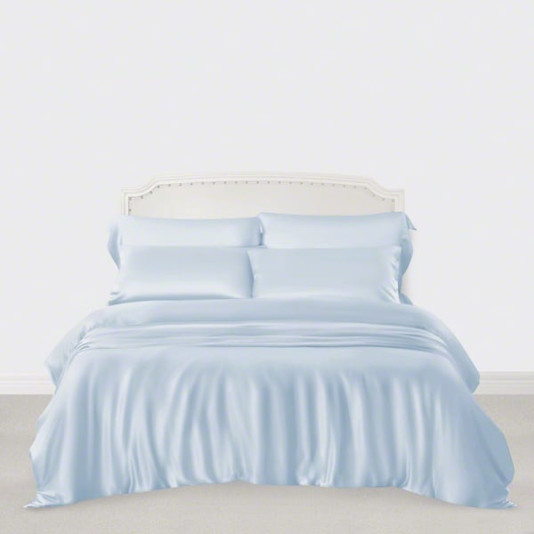 Blue Silk Bed Linen From The Finest, Light Blue Queen Size Bedding
