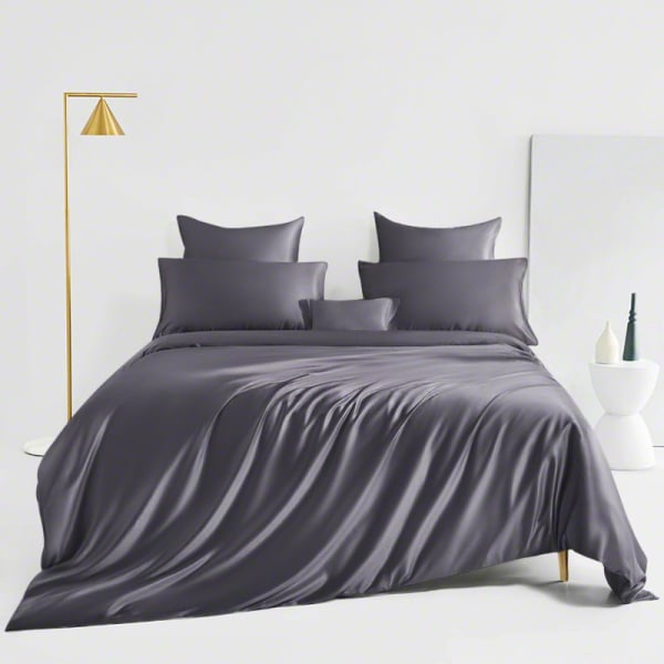 Charcoal Grey Silk Bed Linen From Pure, Silk Duvet Cover California King