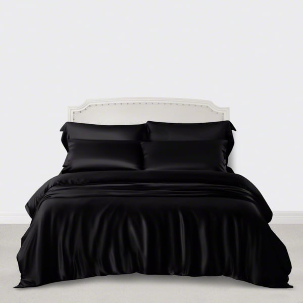 Black Silk Sheet Bed Sheets, Black Queen Size Bed Set