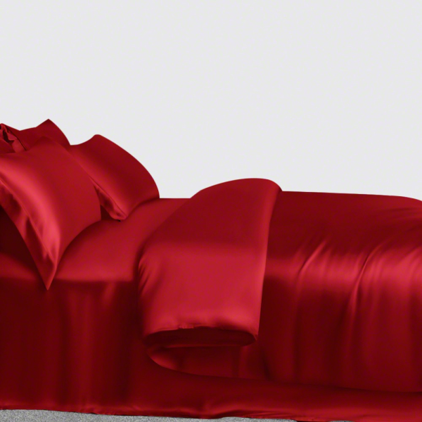 22mm Silk Duvet Cover And Pillowcases, Red Silk Duvet Cover Set Queen