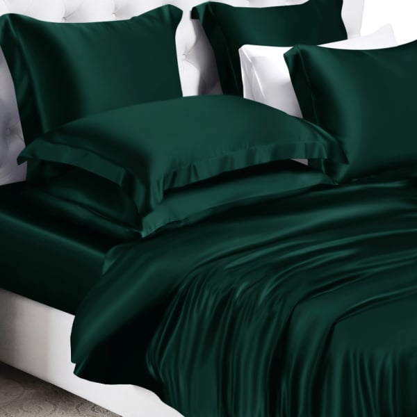 25 Momme Premium Silk Duvet Covers, Dark Green Duvet Cover Nz