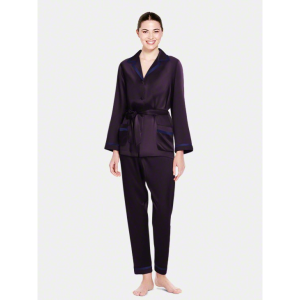 Best Women's Silk Pajamas Long Mulberry Silk Pjs Real Pure 100% silk S