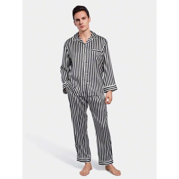 Men’s Silk Striped Pajamas, Silk Pajama Sets for Men