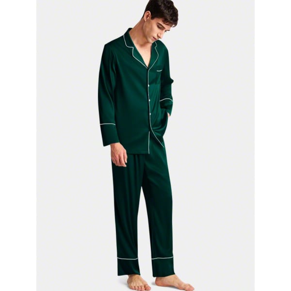 Mulberry Silk Pyjama Set for Men, Classic Men's Silk Pajamas