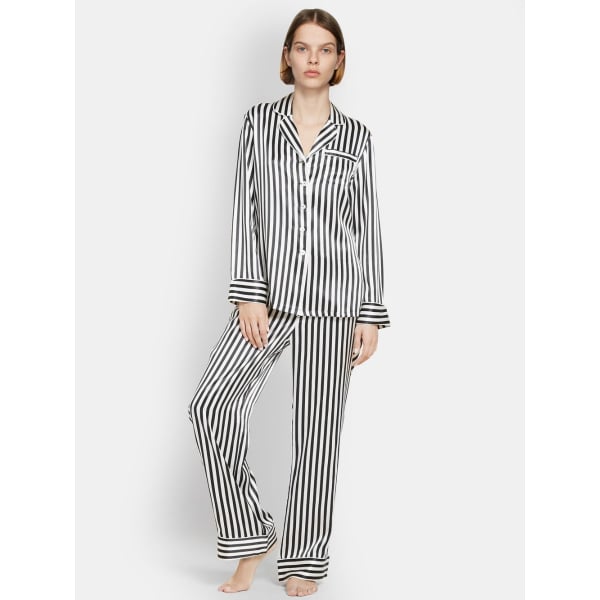 ELLESILK Striped Silk Pajama Set for Women