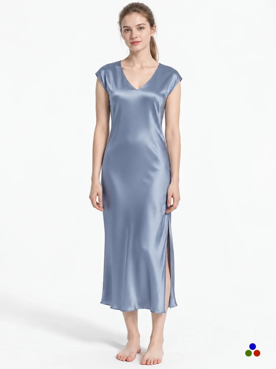 silk nightgown_dark olive green