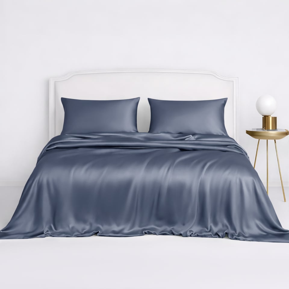 silk duvet cover set_dark blue