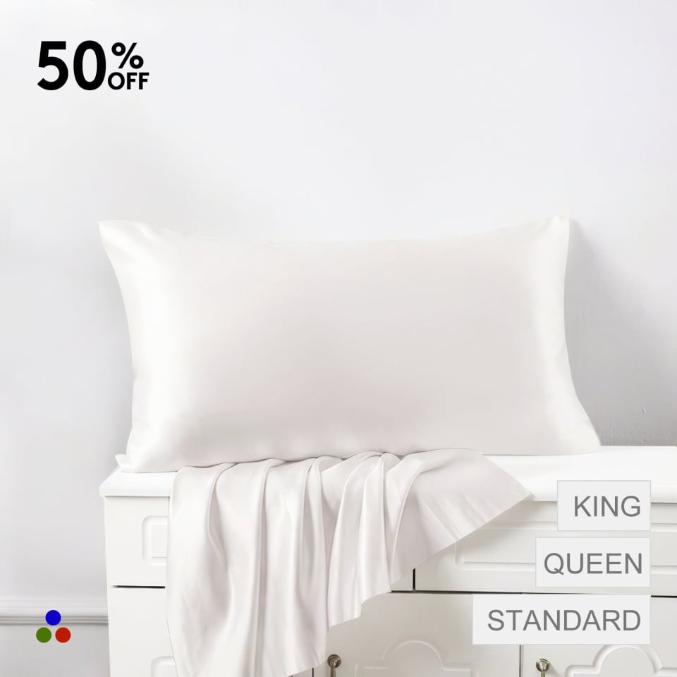 white silk pillowcase