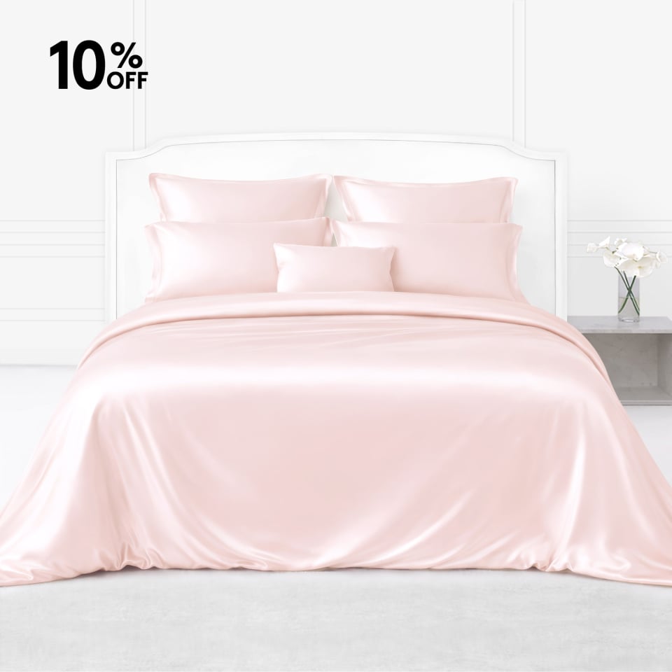 silk bed linen_baby pink