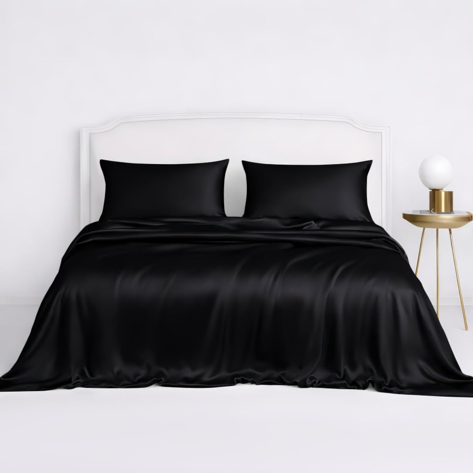 seide bettbezug-set_black