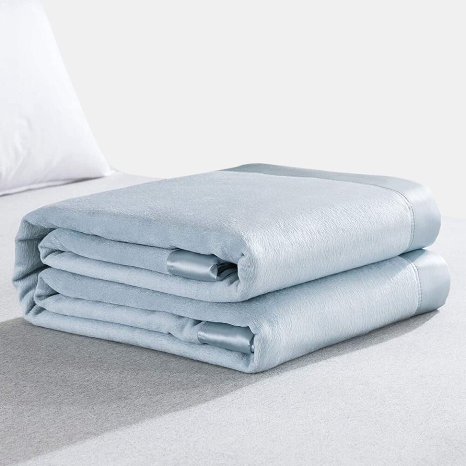 blue silk blankets
