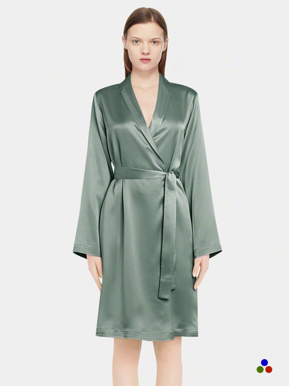 silk short robe_cambridge blue