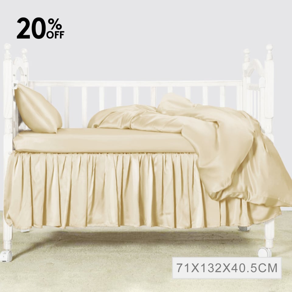 bettvolant aus seide für babybett_cream