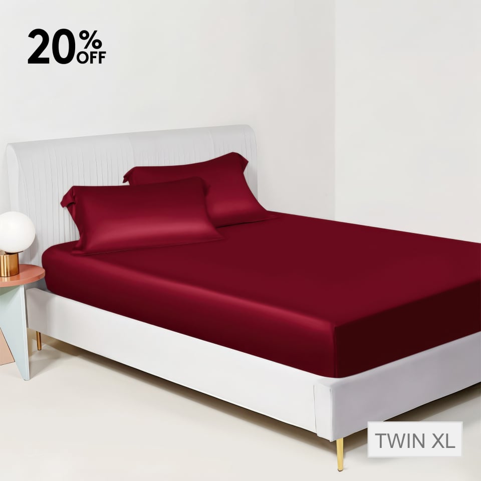 silk fitted sheet_claret