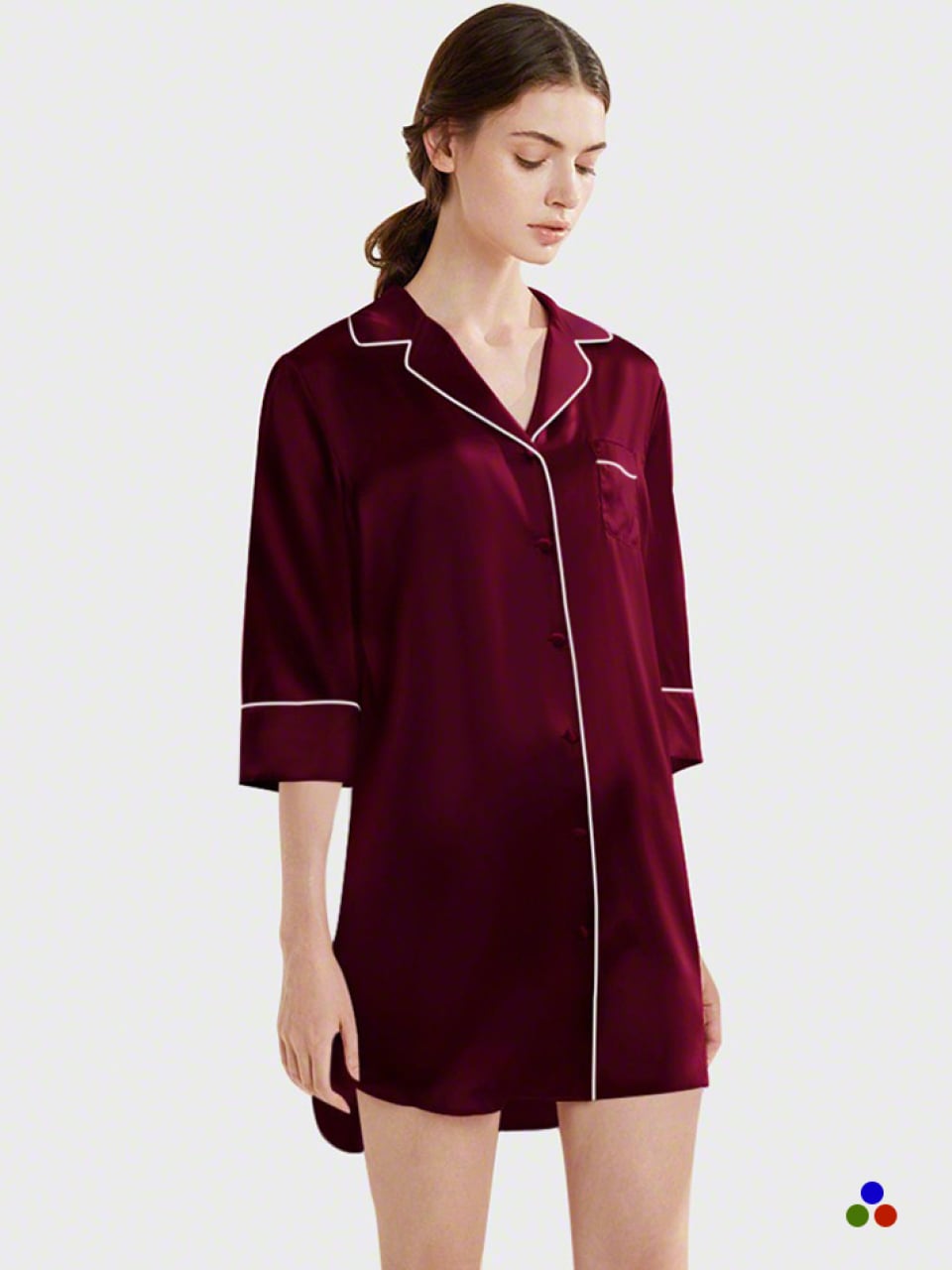 silk sleepshirt_wine red/ivory