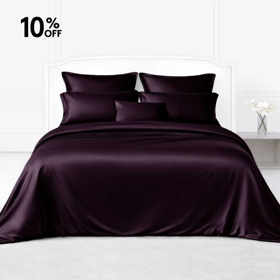 silk bed linen_grape