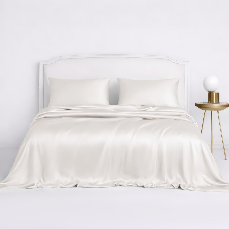silk duvet cover sets_ivory