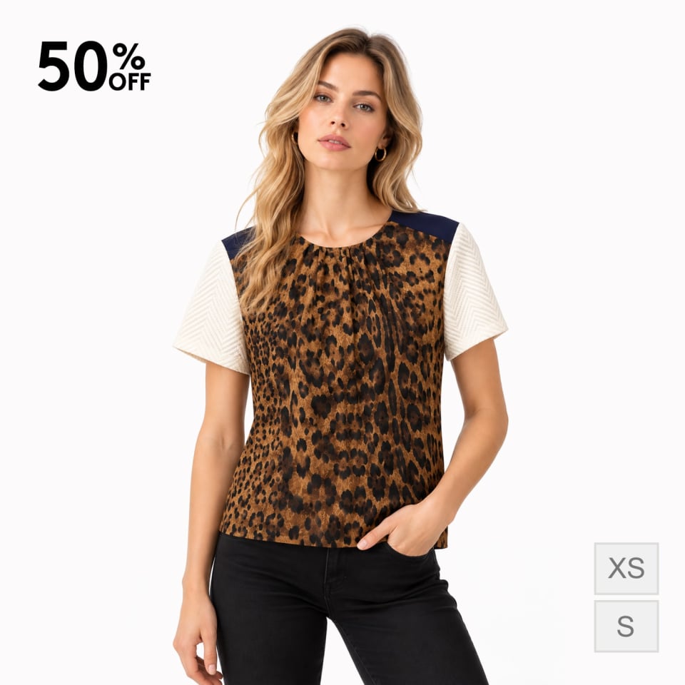seidentop mit leopardenmuster für damen