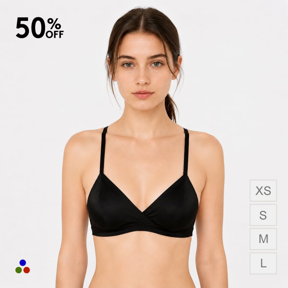 silk bra_black color