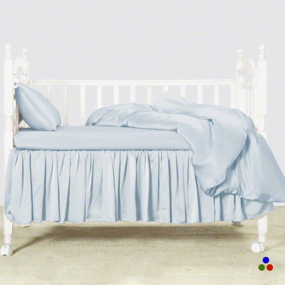 silk crib skirts_alice blue