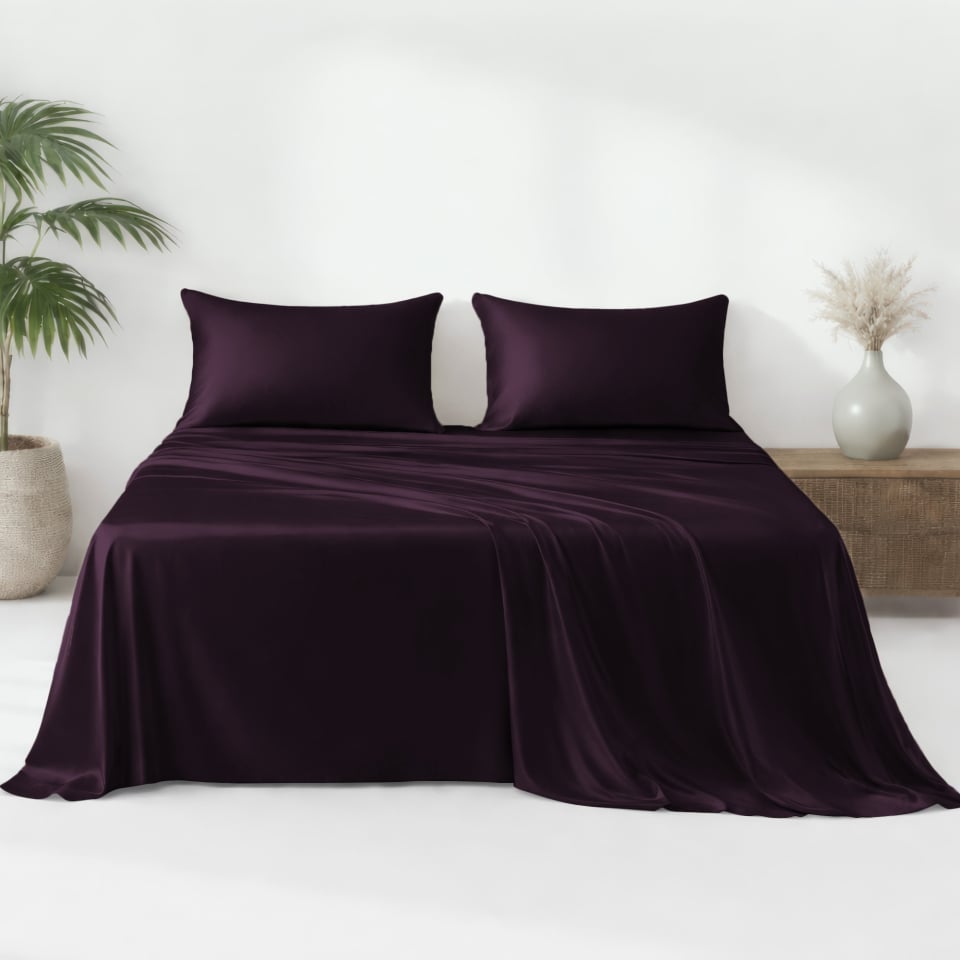 grape silk flat sheet
