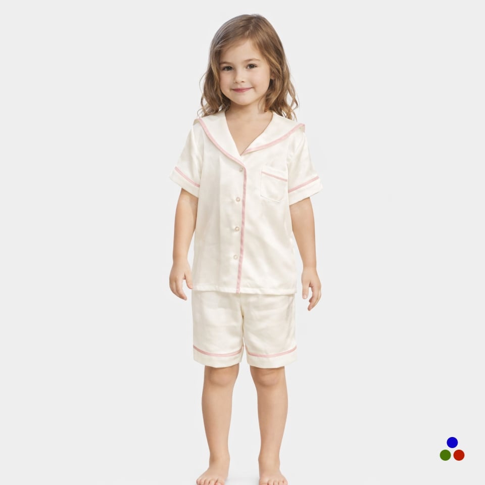 silk kids sleepwear_ivory/light pink