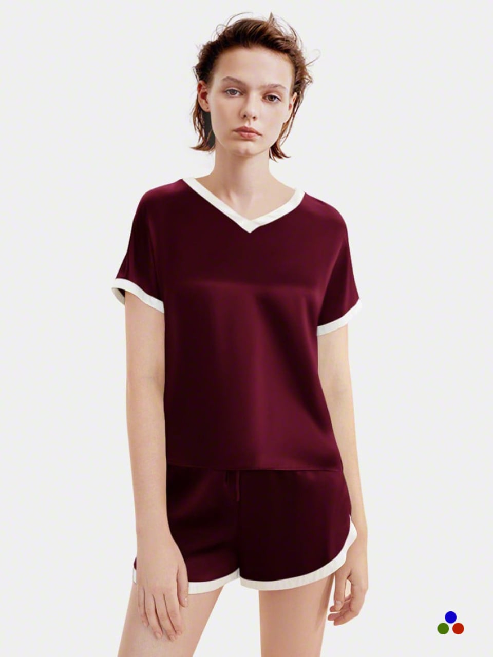 silk pajamas_wine/ivory