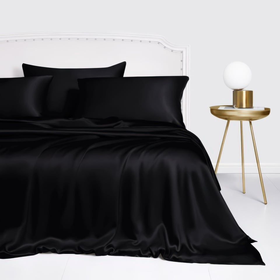 black silk duvet cover
