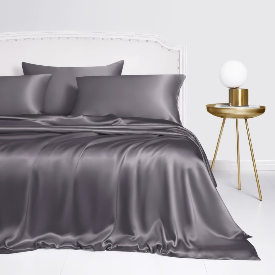 silk duvet cover_slate gray
