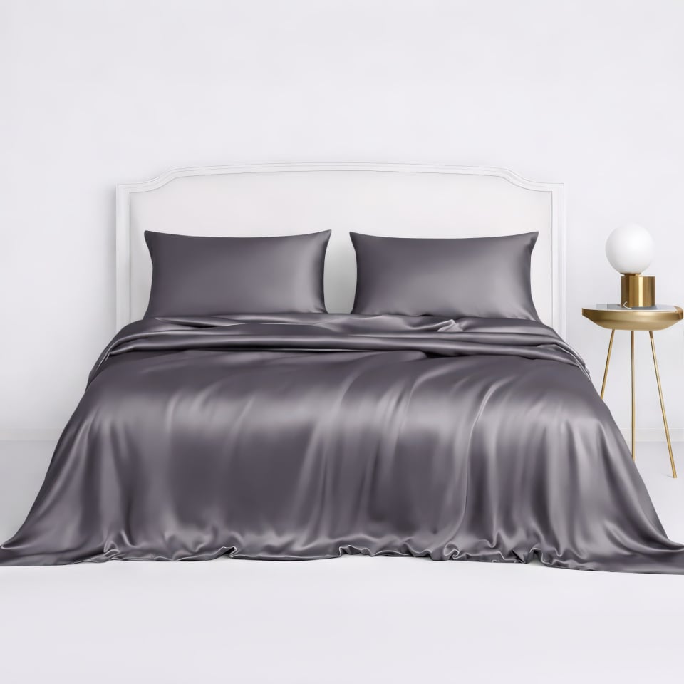 silk duvet cover set_slate gray