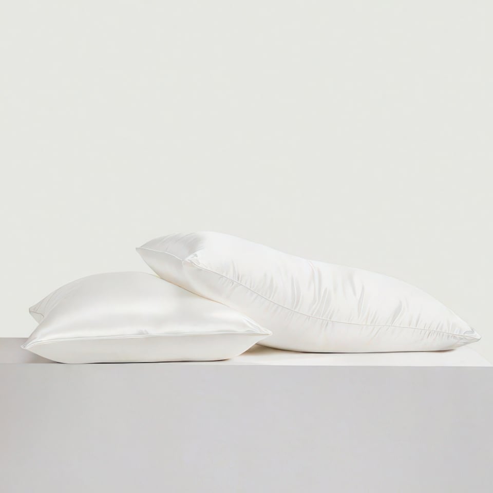 silk covered silk filled pillows