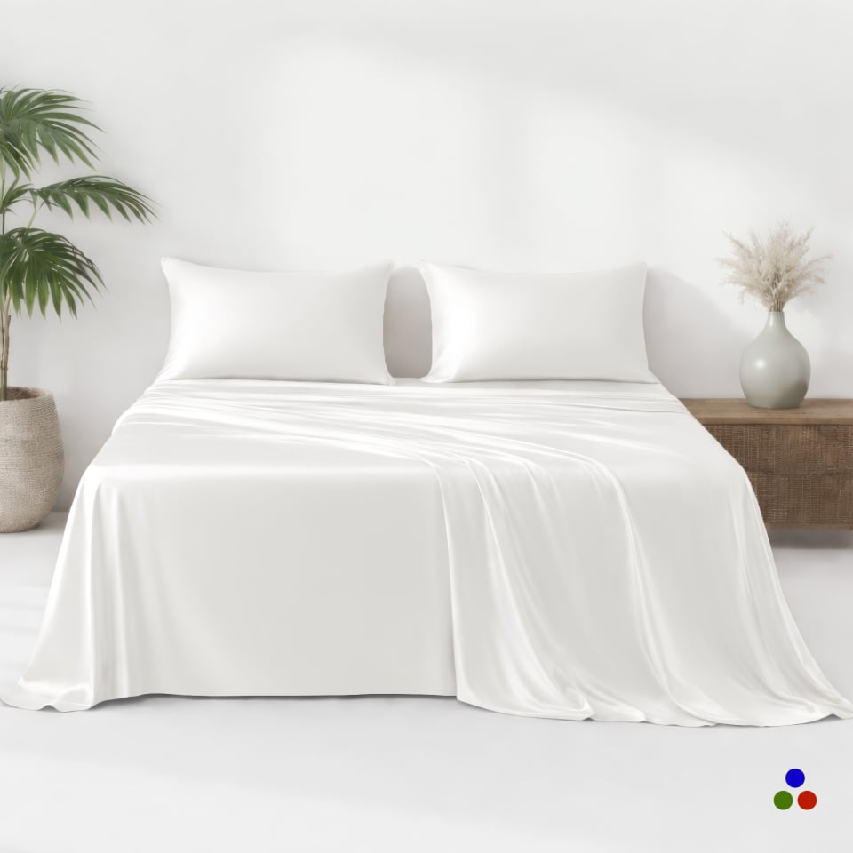 white silk flat sheets