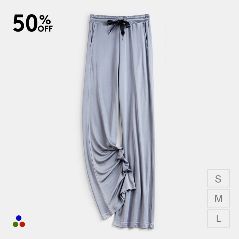 pure silk jersey pants_gray