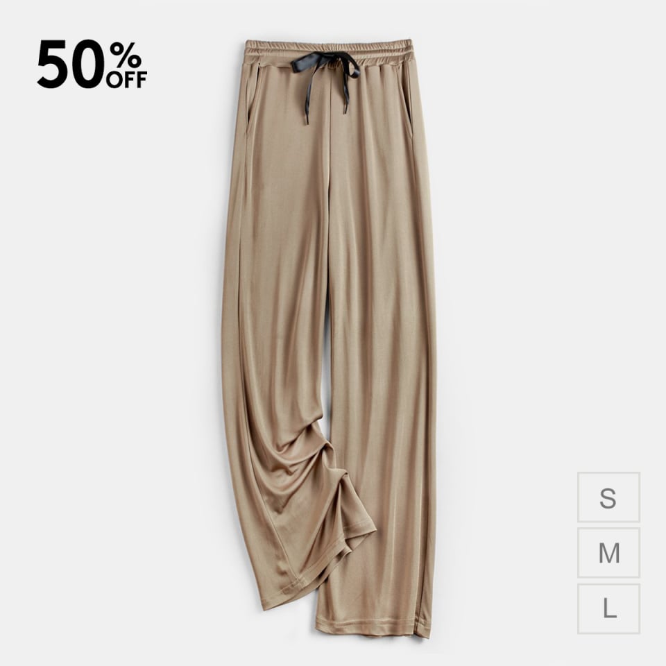 pantalones de punto de seda_Khaki