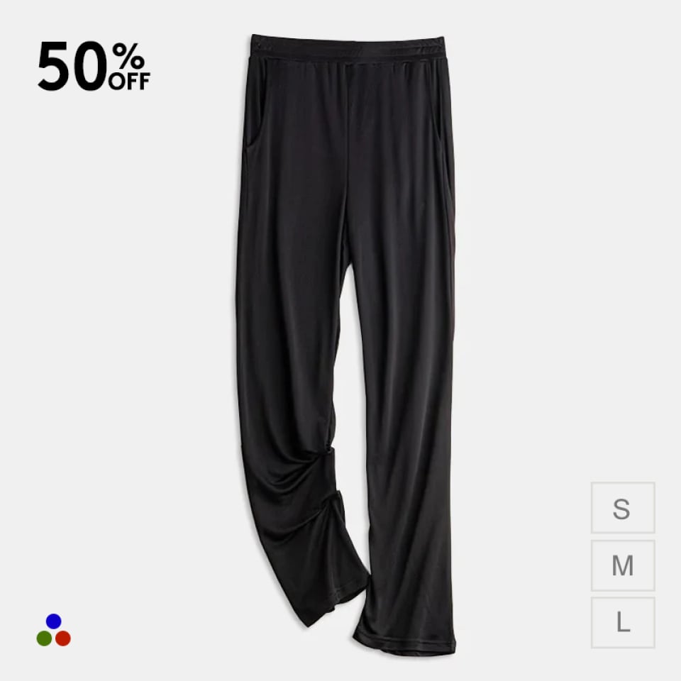 silk pants_black
