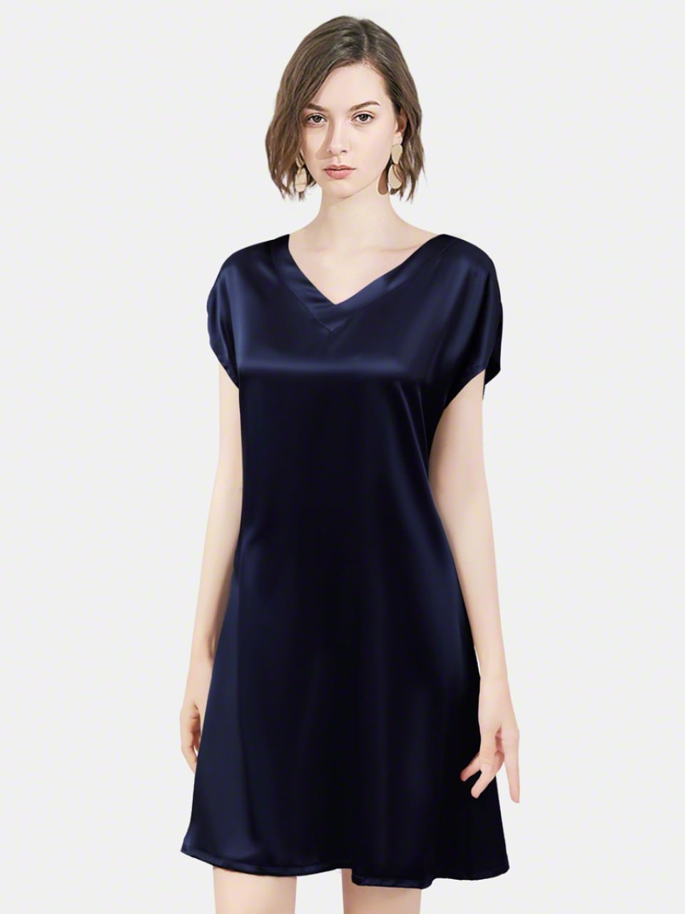silk nightgown_navy