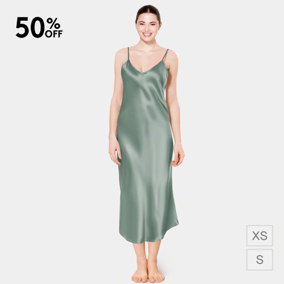 silk nightgown_eucalyptus green