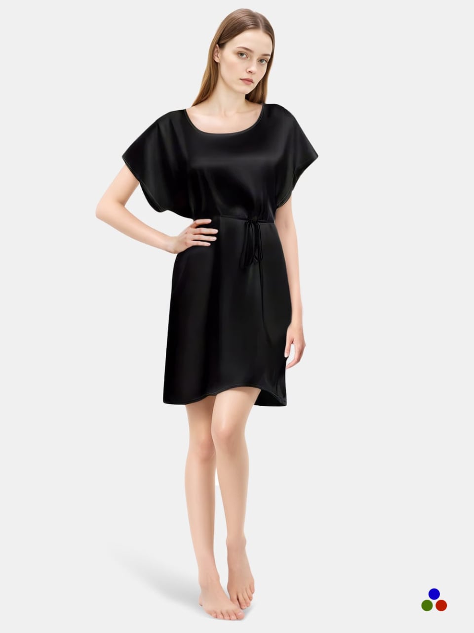 elegant silk nightgown_black
